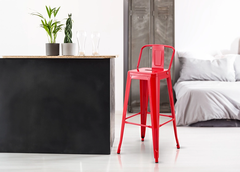 SILLA ALTA METAL ROJO - 2