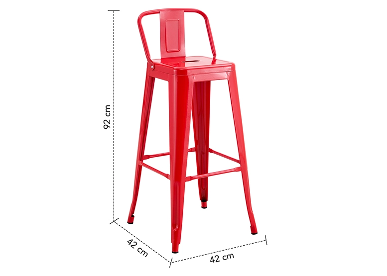 SILLA ALTA METAL ROJO - 8