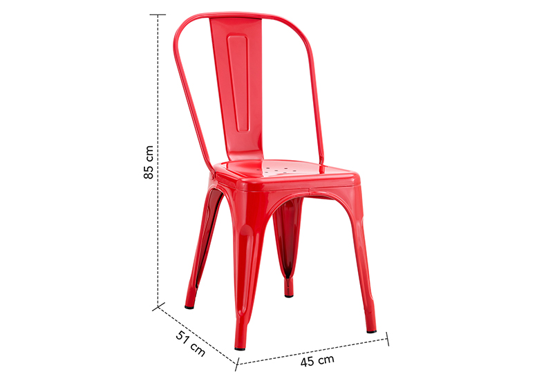 SILLA METAL TOLIX ROJO - 8