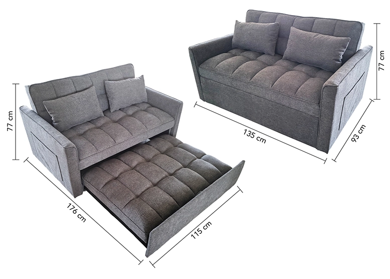 SOFA CAMA GRIS OSCURO - 3