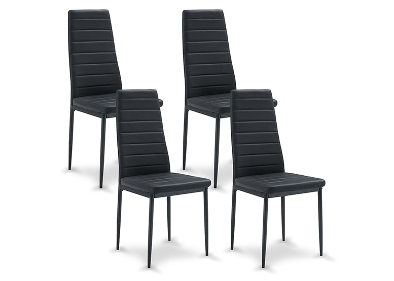 PACK 4 SILLA DE COMEDOR BOSTON NEGRO - 1