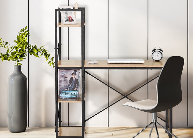 ESCRITORIO INDUSTRIAL IRON CON REPISAS 120X100X52 CM - 2