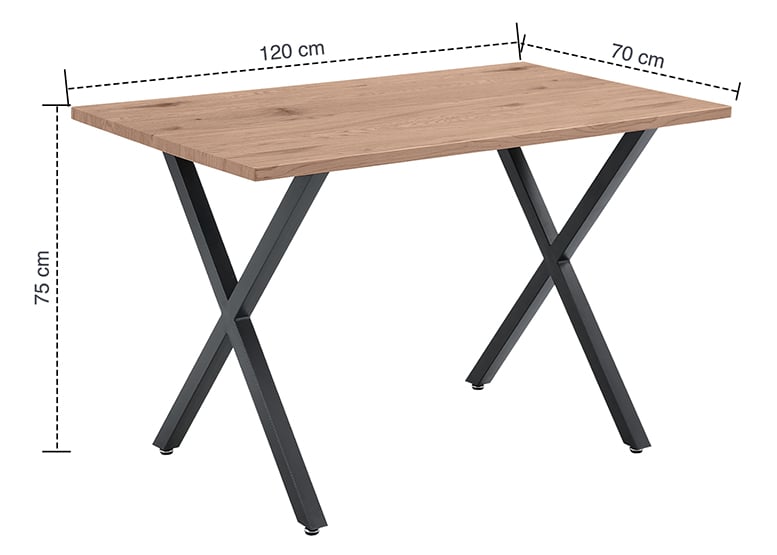 Mesa de Comedor Estilo Industrial 120x75x70cm Brooklyn Café - 3
