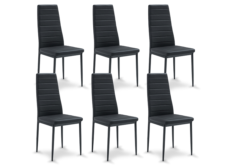 PACK 6 SILLAS DE COMEDOR BOSTON II NEGRO - 1
