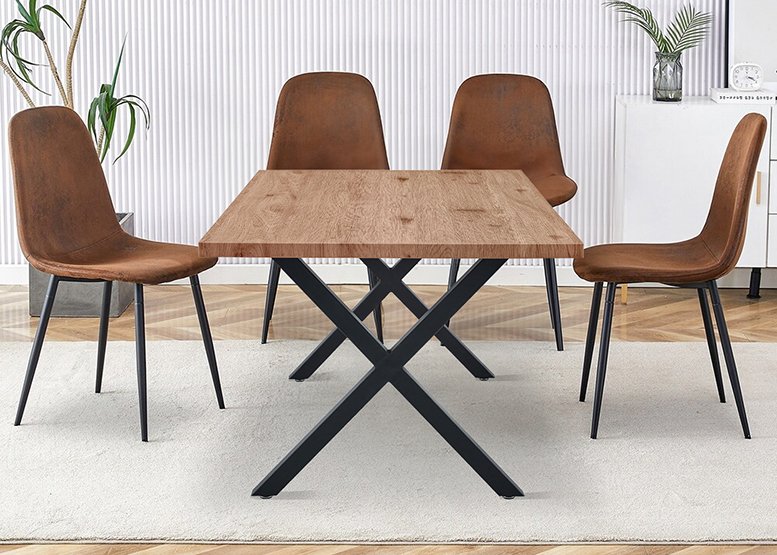 COMEDOR EASTON MESA 75X90X160CM + 6 SILLAS VELVET CAFE - 2