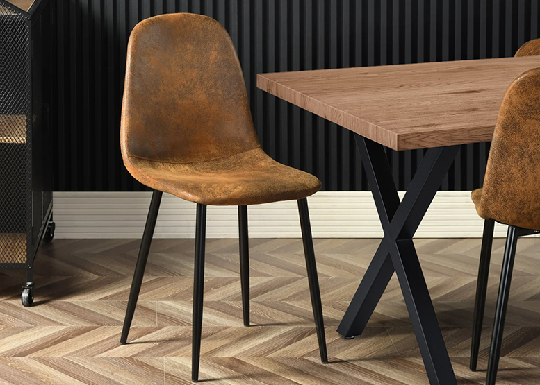 COMEDOR EASTON MESA 75X90X160CM + 6 SILLAS VELVET CAFE - 6