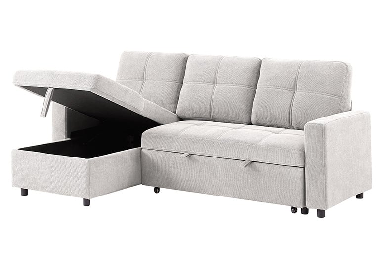 SOFÁ CAMA 3 CUERPOS BEIGE 216X106X91CM ALMACENAJE - 4