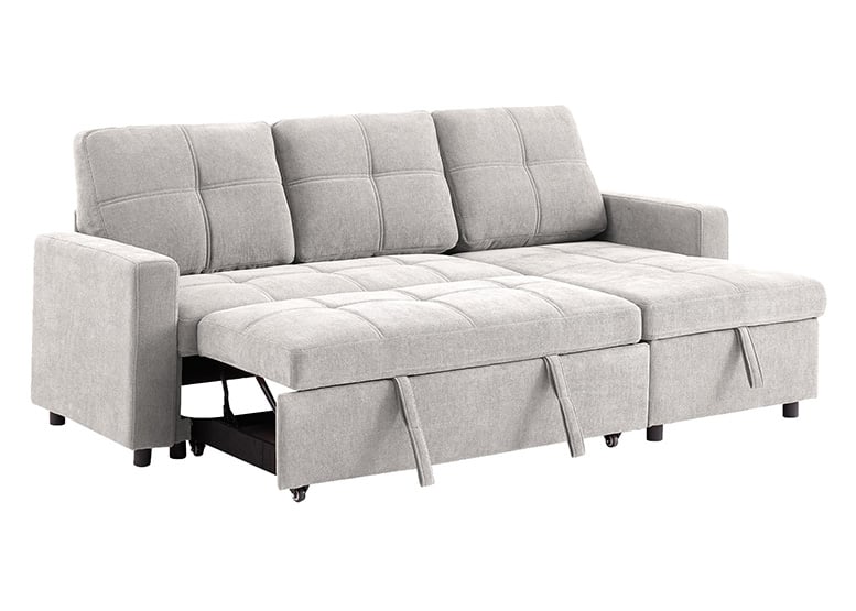 SOFÁ CAMA 3 CUERPOS BEIGE 216X106X91CM ALMACENAJE - 5
