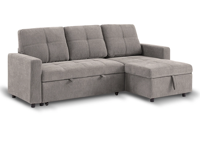 SOFÁ CAMA 3 CUERPOS GRIS 216X106X91CM ALMACENAJE - 1