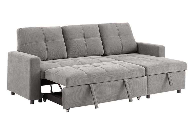 SOFÁ CAMA 3 CUERPOS GRIS 216X106X91CM ALMACENAJE - 5