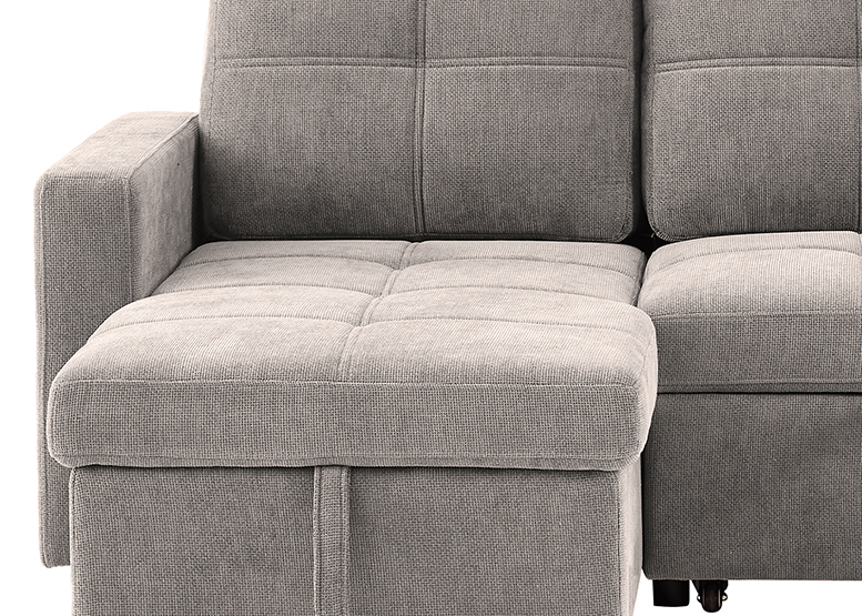 SOFÁ CAMA 3 CUERPOS GRIS 216X106X91CM ALMACENAJE - 6