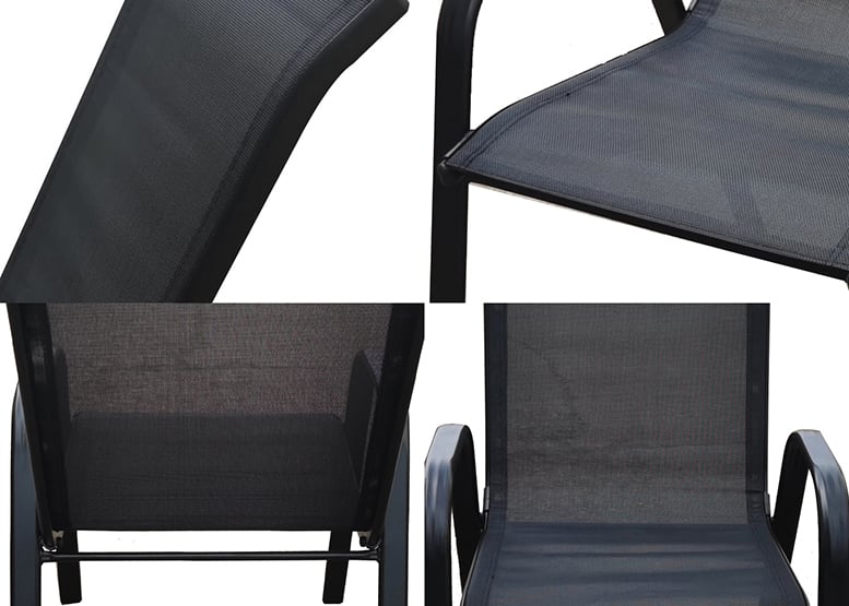 SILLA DE TERRAZA TEXTILENO Y ACERO NEGRO - 5
