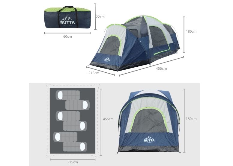CARPA 6 PERSONAS CAMPING OUTDOOR AZUL - 7
