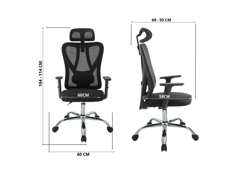 Silla Escritorio Ergonómica Energy Pro Negra - 2