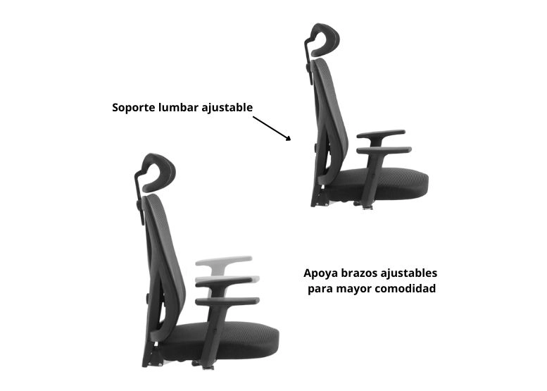 Silla Escritorio Ergonómica Energy Pro Negra - 4