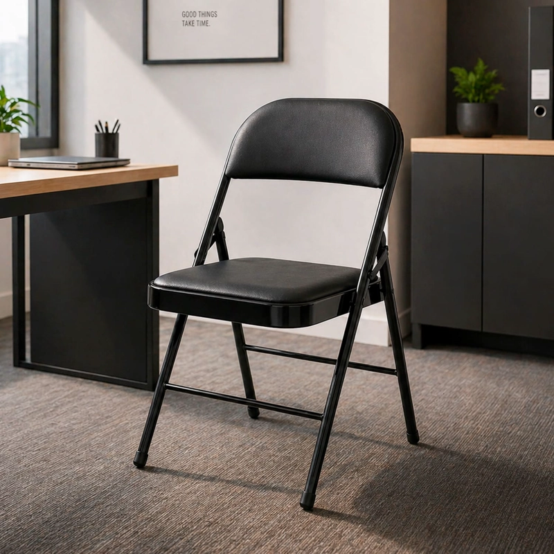 Silla Plegable Acolchada Negra Fold - 1