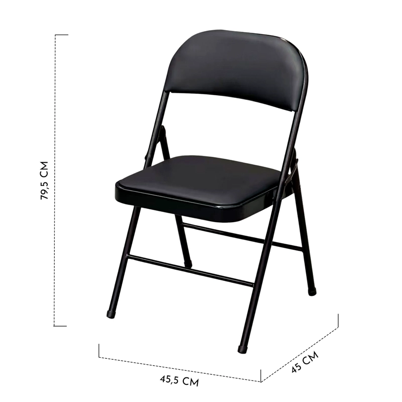 Silla Plegable Acolchada Negra Fold - 8
