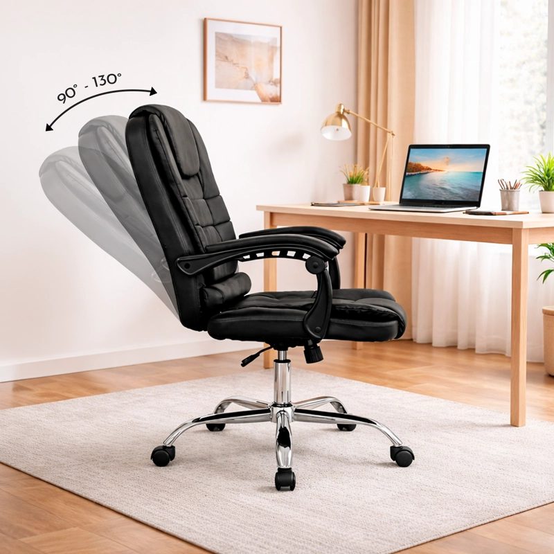 Silla Escritorio Gerencial Praga Ergonómica Negra - 4