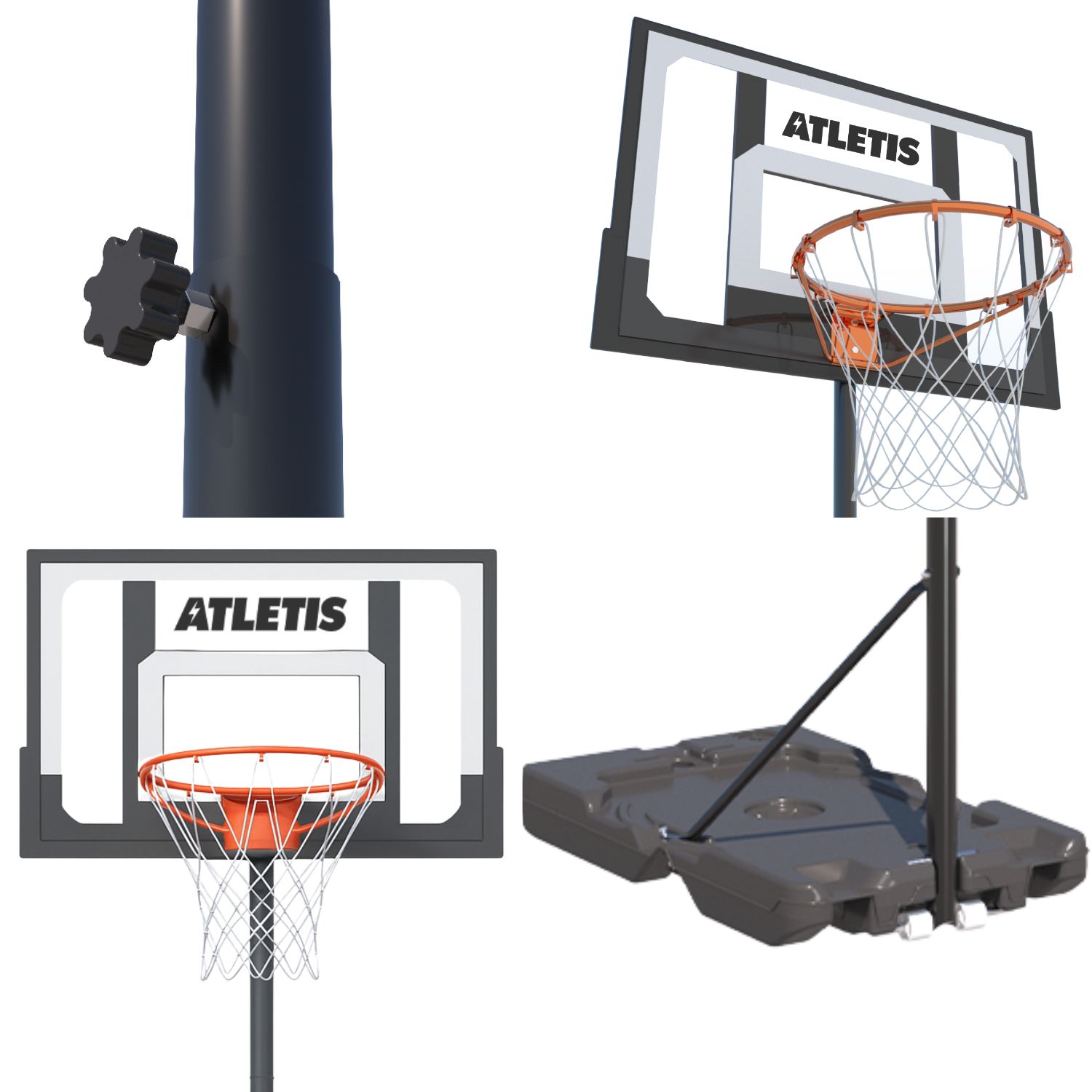 ARO DE BASQUETBOL AJUSTABLE 1.08 M A 2.10 M ARENA - 4