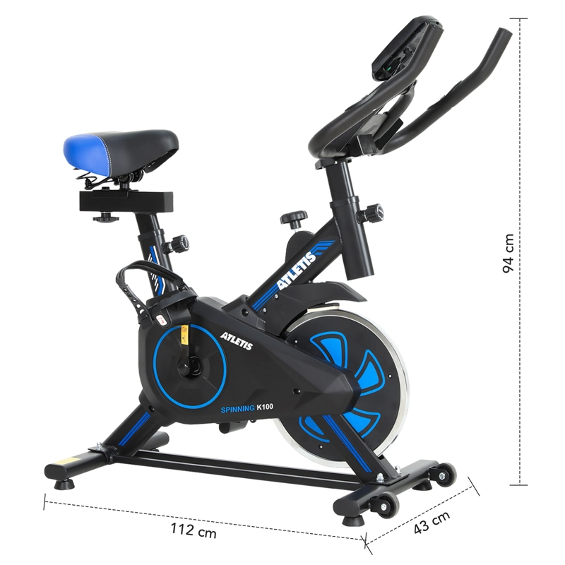 BICICLETA SPINNING ATLETIS 1639950 CAPACIDAD 100 KG AZUL - 6