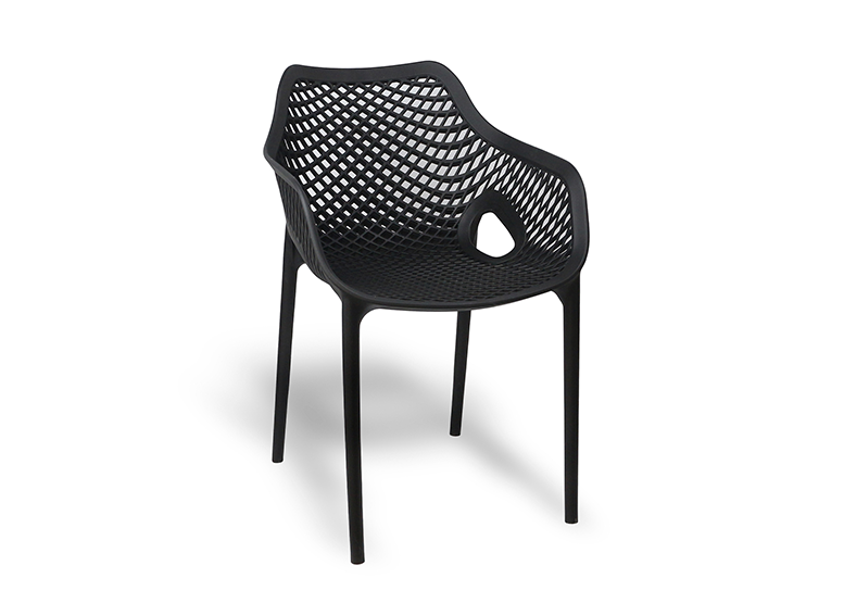 SILLA TERRAZA PLASTICA QATAR NEGRA - 1