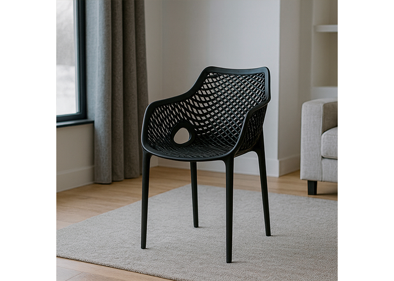 SILLA TERRAZA PLASTICA QATAR NEGRA - 2