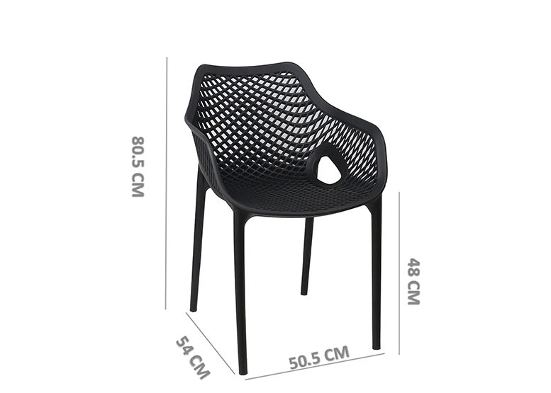 SILLA TERRAZA PLASTICA QATAR NEGRA - 3