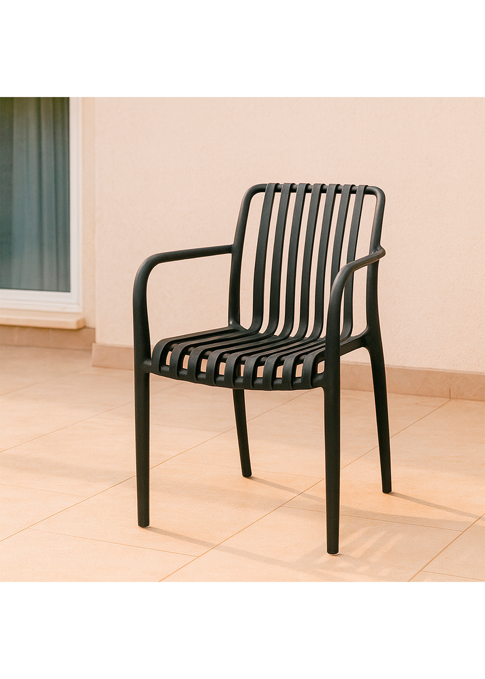 SILLA TERRAZA PLASTICA GIZA NEGRA - 2