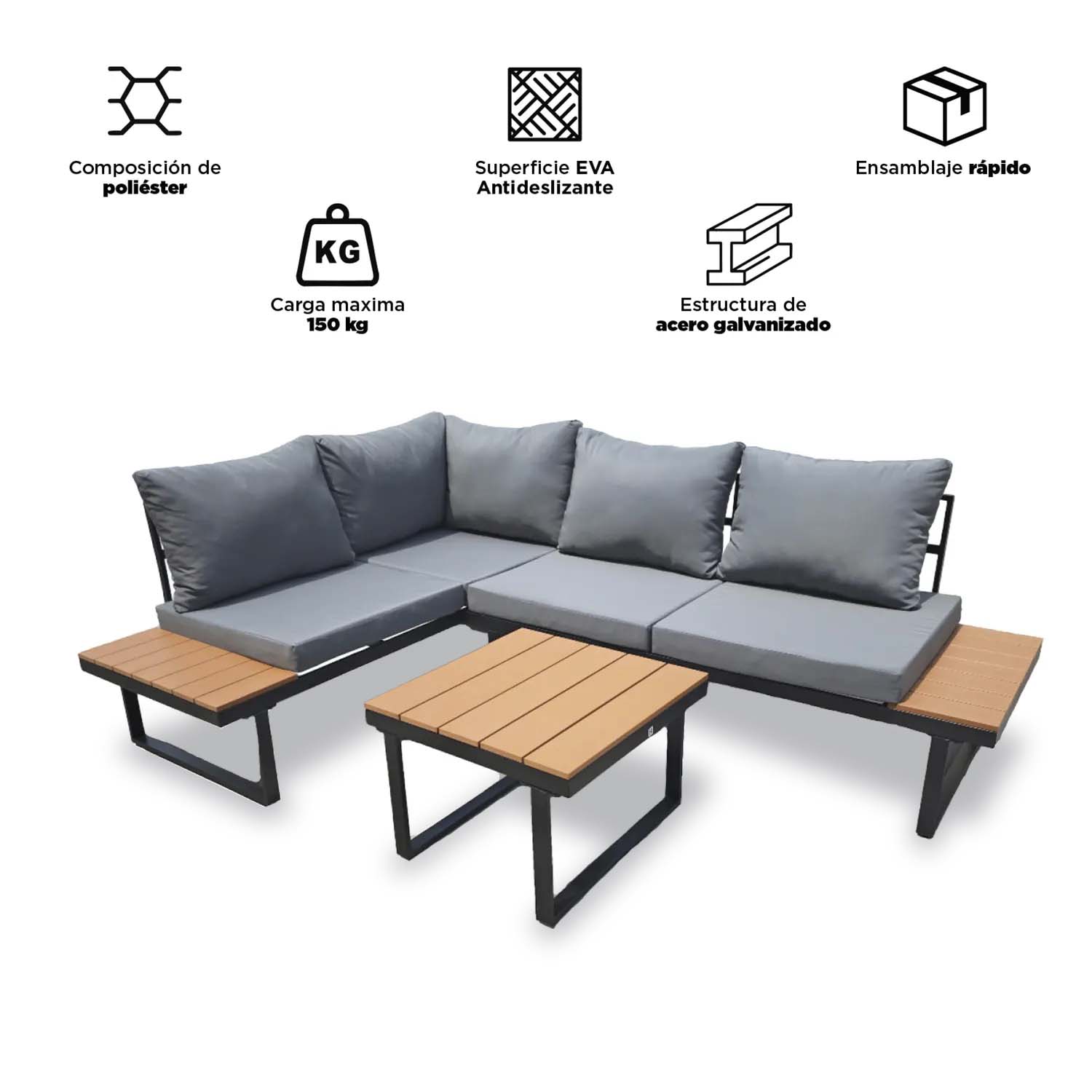 JUEGO DE LIVING TERRAZA SIENA 4 PERSONAS - 4