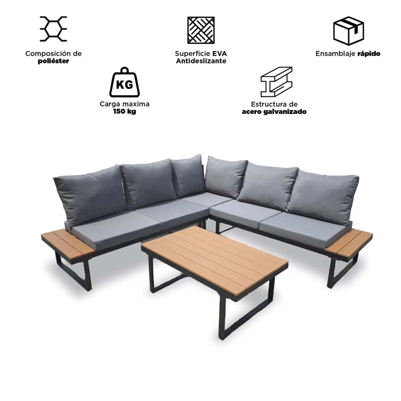 JUEGO DE LIVING TERRAZA PALERMO 6 PERSONAS - 4