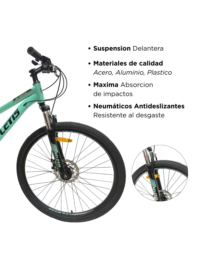 BICICLETA MOUNTAIN BIKE W FORCE TURQUESA ARO 27.5 ATLETIS - 5
