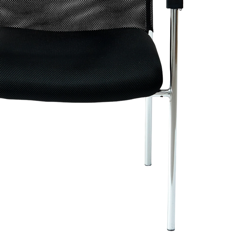 SILLA VISITA STRONG RESPALDO MALLA CROMADA NEGRA - 7