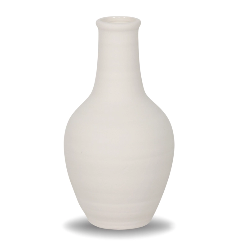 FLORERO CERAMICA BLANCO 17CM - 1
