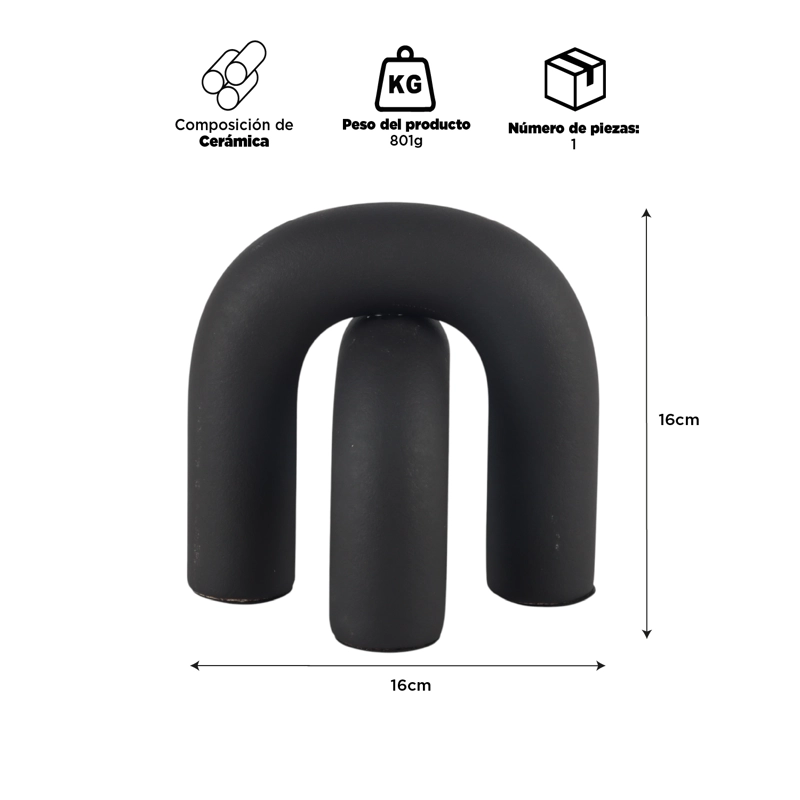 FIGURA DECORATIVA MEDIO NUDO NEGRO 16CM - 2