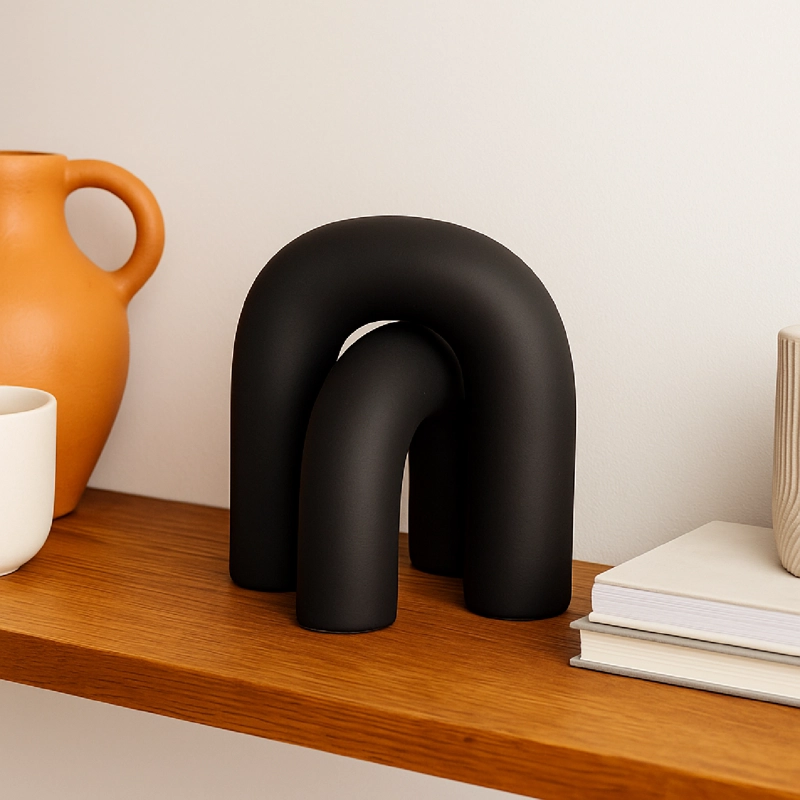 FIGURA DECORATIVA MEDIO NUDO NEGRO 16CM - 3