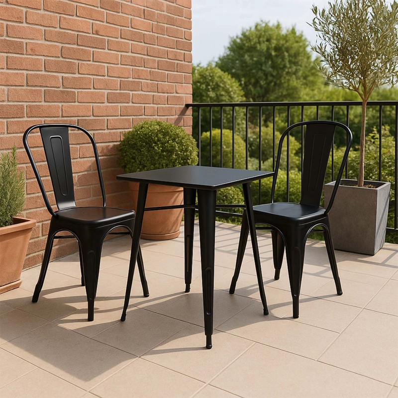 MESA METAL TOLIX NEGRA 70X70 CM - 2