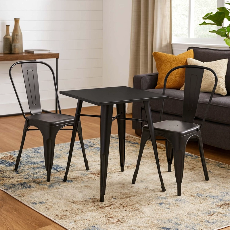 MESA METAL TOLIX NEGRA 70X70 CM - 5