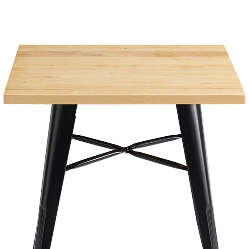 MESA METAL TOLIX CUBIERTA MADERA 70X70 CM - 6