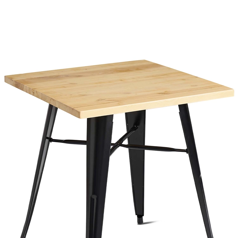MESA METAL TOLIX CUBIERTA MADERA 70X70 CM - 7