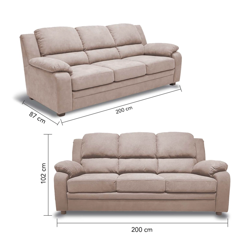 SOFA 3 CUERPOS SEVILLA LINO BEIGE - 6