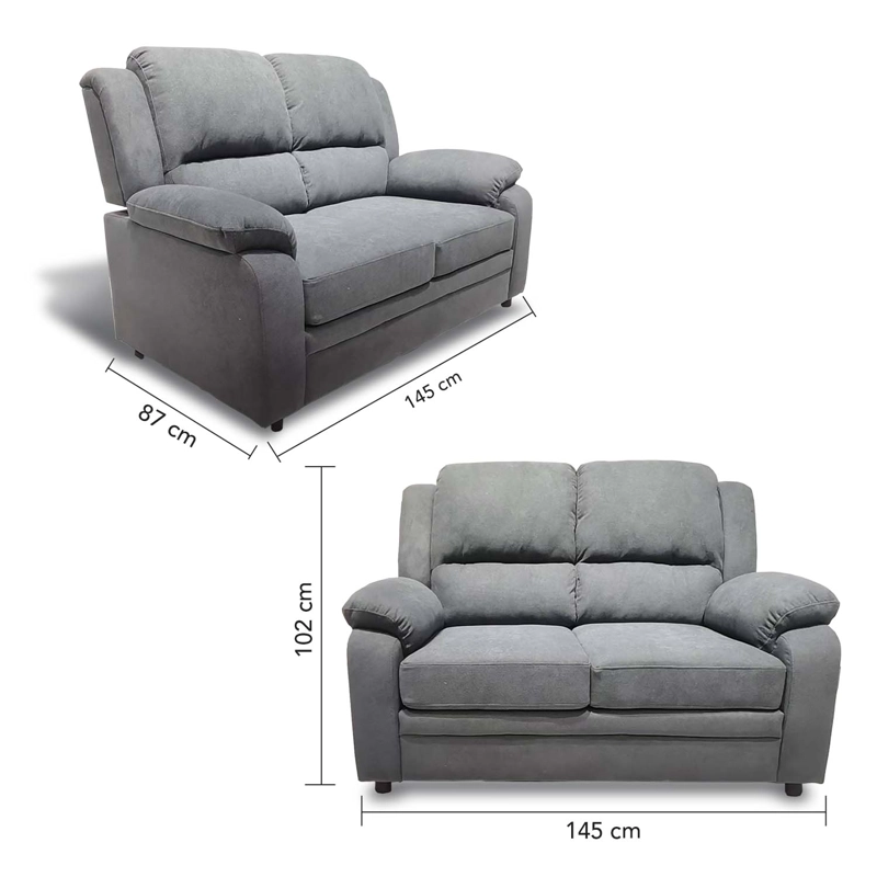 SOFA 2 CUERPOS SEVILLA LINO GRIS - 6