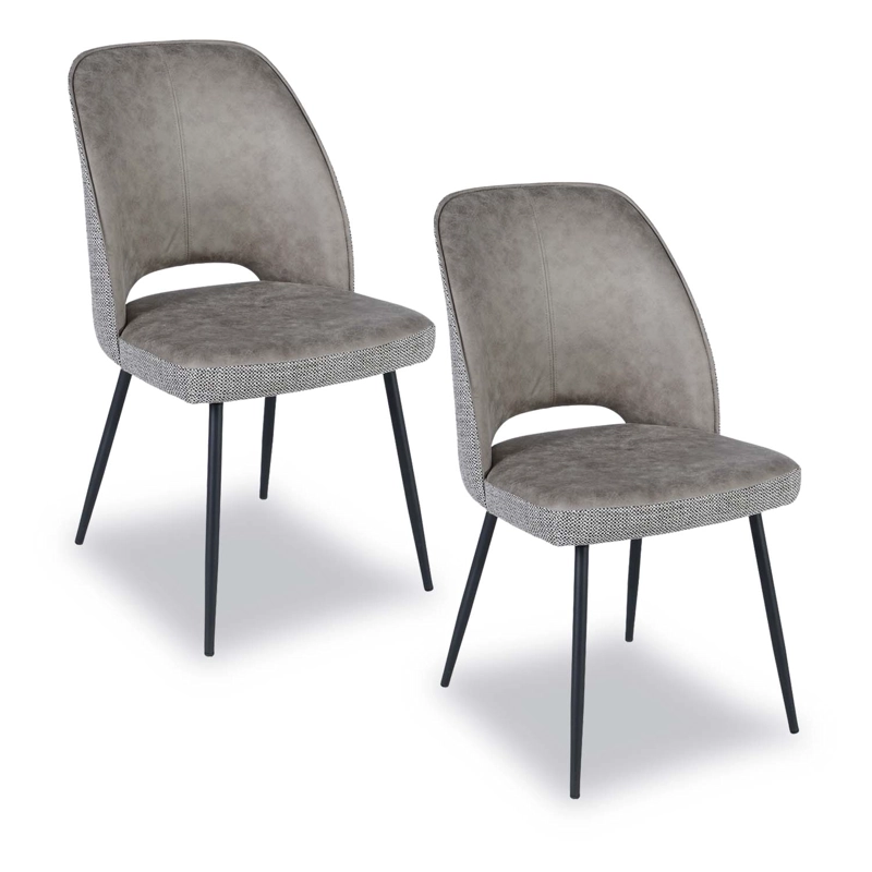 PACK 2 SILLAS DE COMEDOR OVAL PU TAUPE CLARO - 1