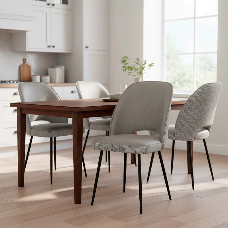 PACK 2 SILLAS DE COMEDOR OVAL PU TAUPE CLARO - 2