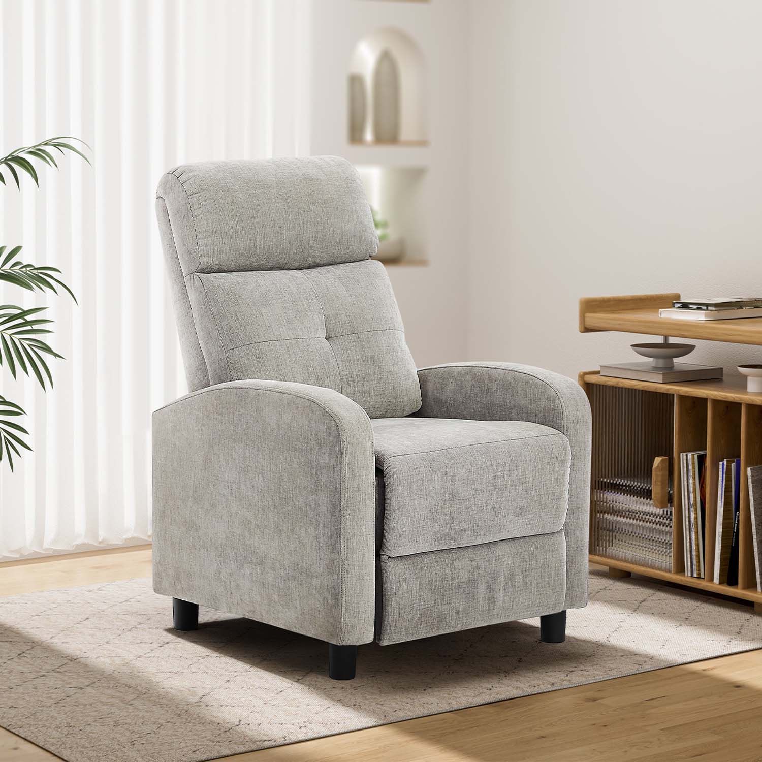 BERGER RECLINABLE LISBOA TELA GRIS - 2