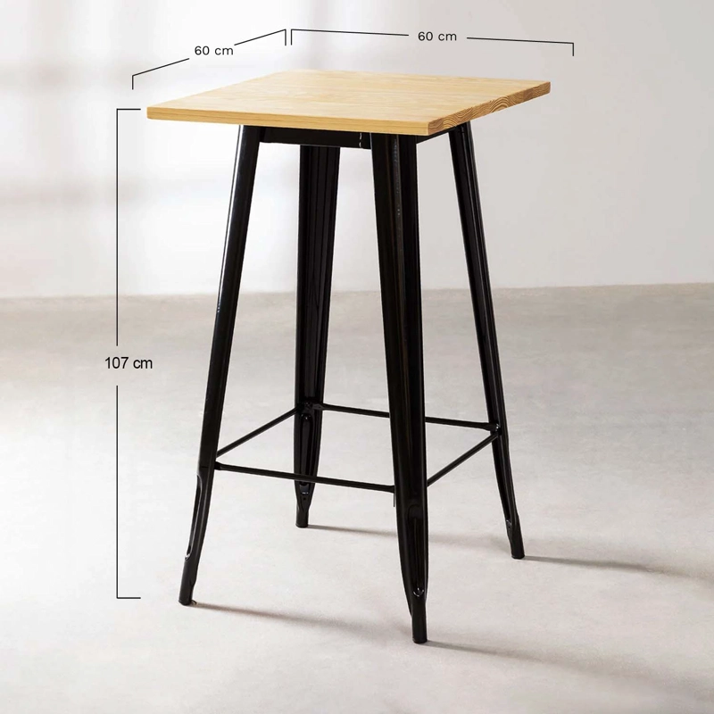 MESA TOLIX MADERA ALTA BAR 60 X 60 CM - 3