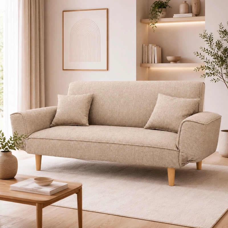 SOFA CAMA HELENA 78X190X95 CM BEIGE - 1