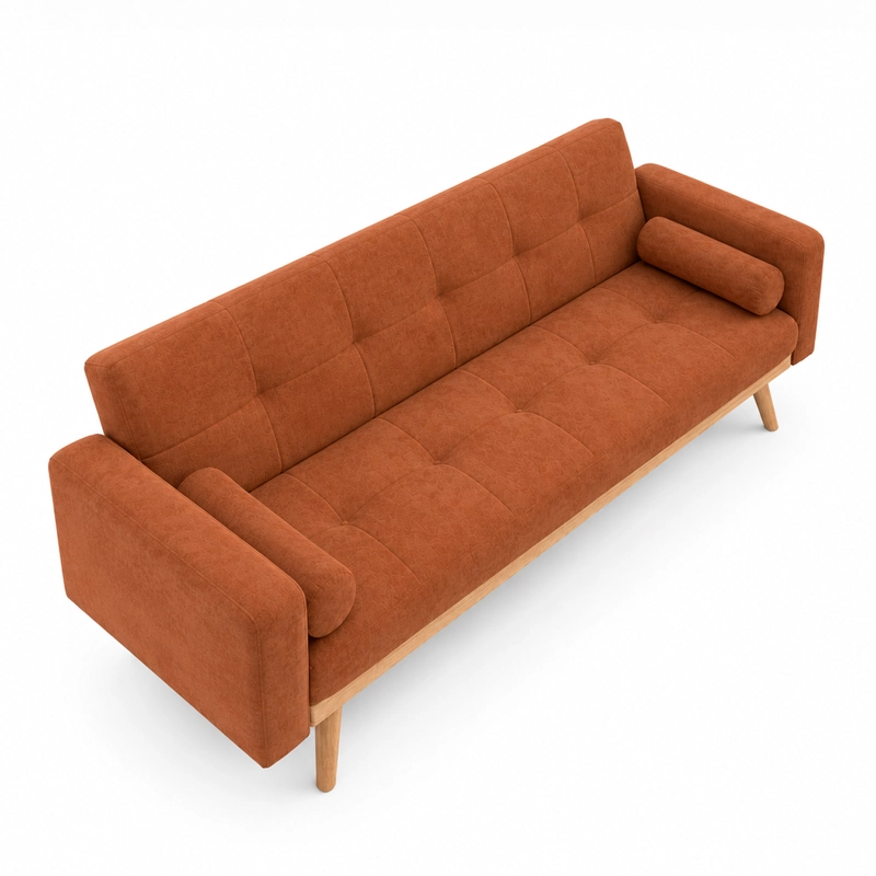 SOFA CAMA AMANDA 74X185X77 CM NARANJO - 4