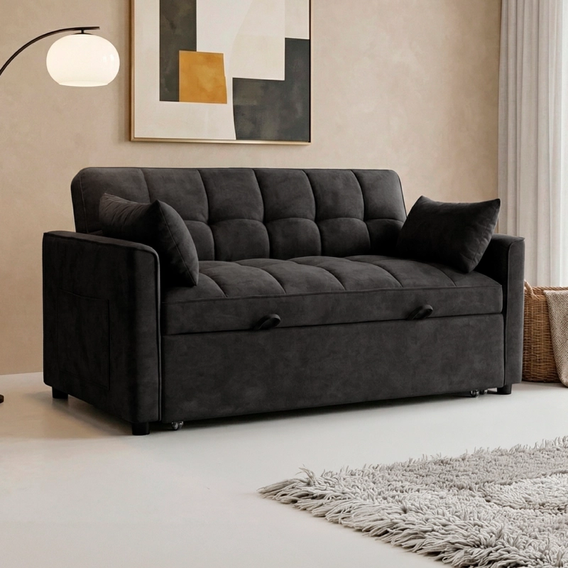 SOFA CAMA 77X135X93 CM NEGRO - 1