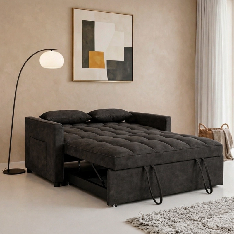 SOFA CAMA 77X135X93 CM NEGRO - 8
