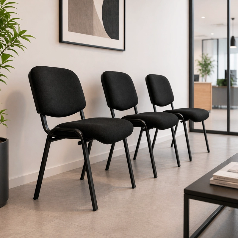 PACK 4 SILLA DE VISITA ISO CONFIDENT NEGRA - 4